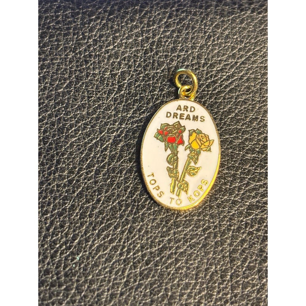 Vintage Tops To Kops ARD  DREAMs Rose Charm Pendant Goldtone Metal Flower